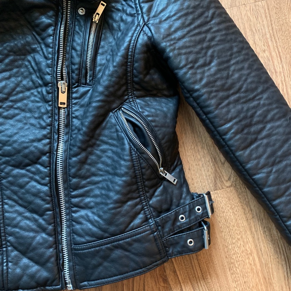 Black Rivet black motorcycle jacket - Picture 3 of 7